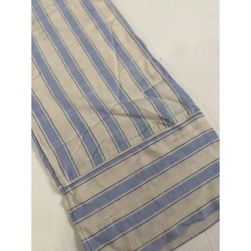 H&M DIVIDED Coastal Blue White Striped Linen Blend Wide Leg‎ Pants Women's Small